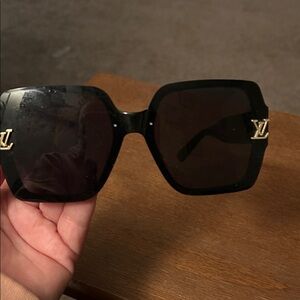Louis Vuitton Black Sunglasses with Gold Accents